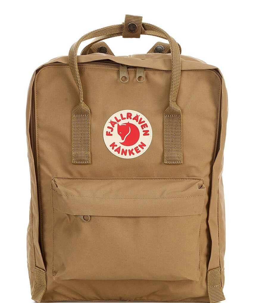 

Водостойкий хлопковый трансформируемый рюкзак Fjallraven с нашивкой-логотипом Kanken и застежкой-молнией, бежевый