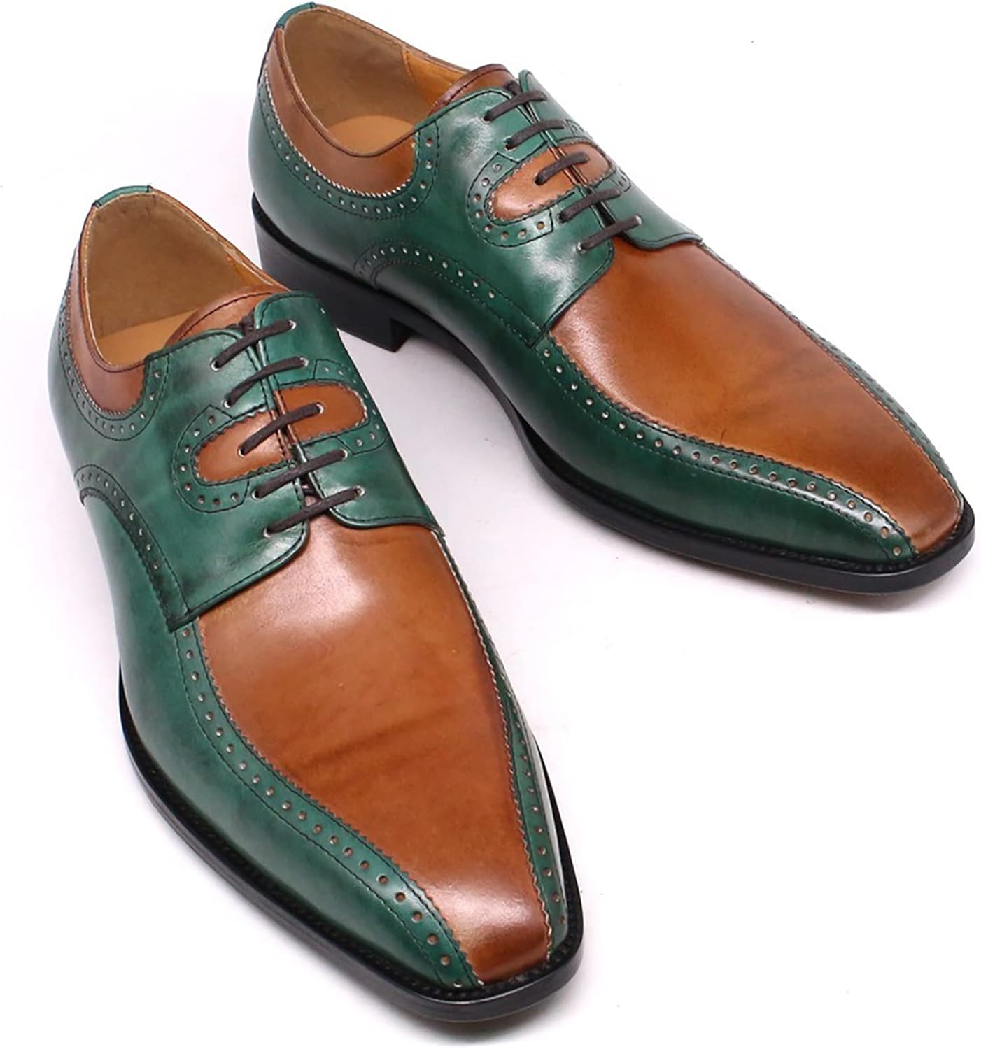 

Мужские туфли ретро Оксфорды рабочая форма кожаные шнурованные броги для свадьбы и вечеринки, дышащие, коричневые-47 Generic