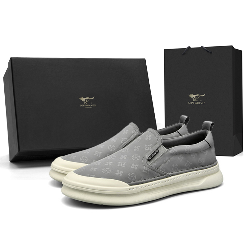

SEPTWOLVES Низкие скейтерские кроссовки мужские серые, цвет Gray (Standard Leather Shoe Size)