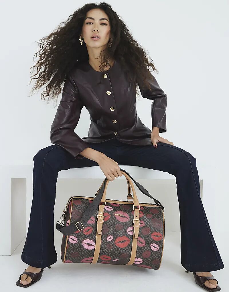 

Вещмешок River Island Monogram с принтом губ, коричневого цвета - тёмно-коричневого цвета