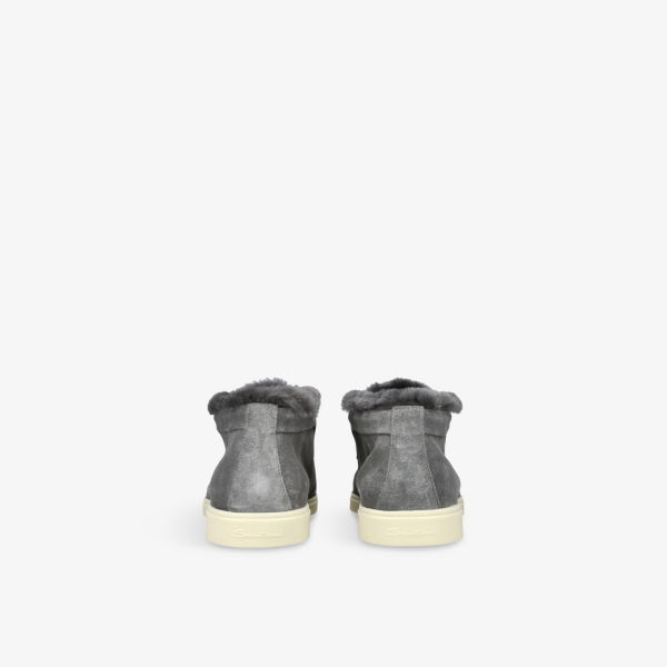 Ботильоны Santoni Fortune из замши с тисненым логотипом, мультиколор — фото 4