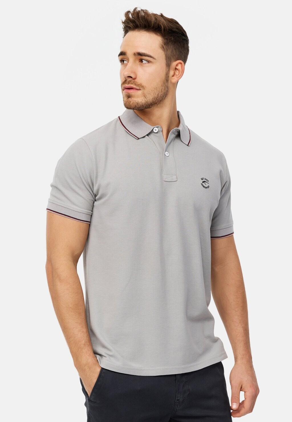 

Рубашка-поло WALLO INDICODE JEANS, цвет lt grey