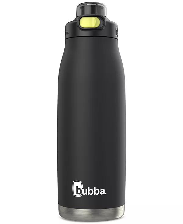 

Бутылка для воды из нержавеющей стали с блестящим прорезиненным покрытием объемом 32 унции Bubba, black