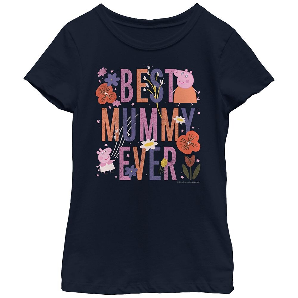 

Футболка с рисунком «Свинка Пеппа» для девочек Best Mummy Ever Licensed Character, темно-синий
