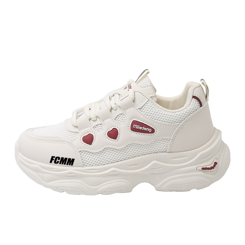 

Нескользящие и дышащие низкие повседневные кроссовки для детей FCMM, бежевый/красный