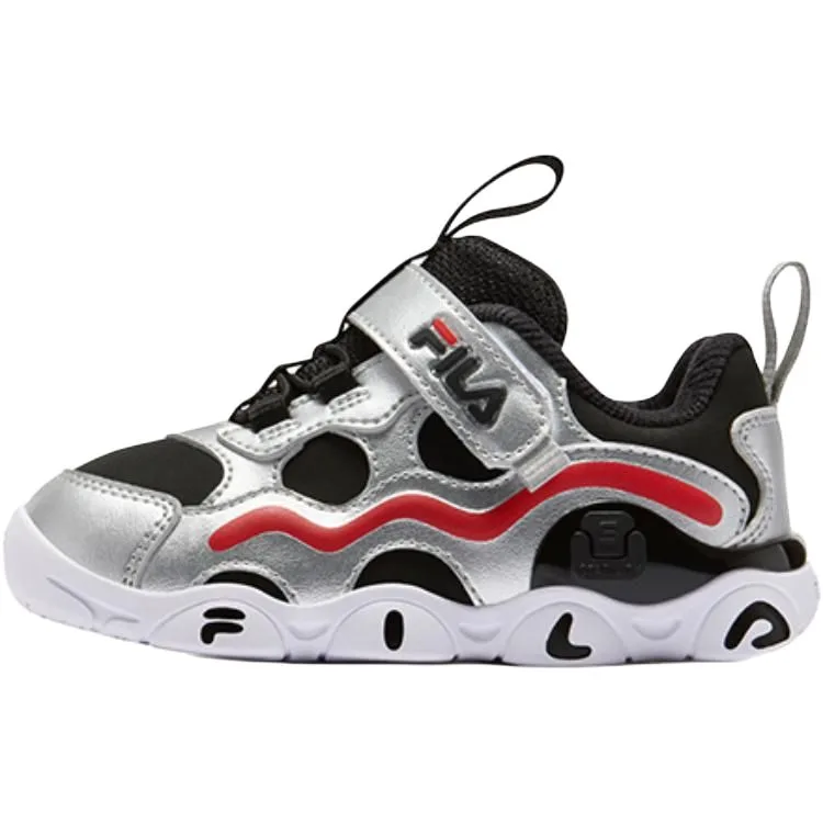 FILA KIDS JAGGER 2 противоскользящие поддерживающие низкие кроссовки для малышей silver/black/red
