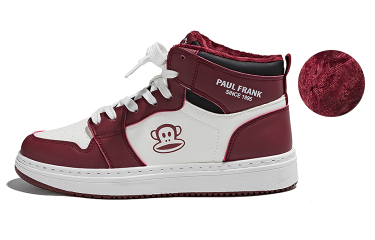 

Кроссовки paul frank Skateboarding Shoes Unisex High-top Burgundy, цвет Burgundy