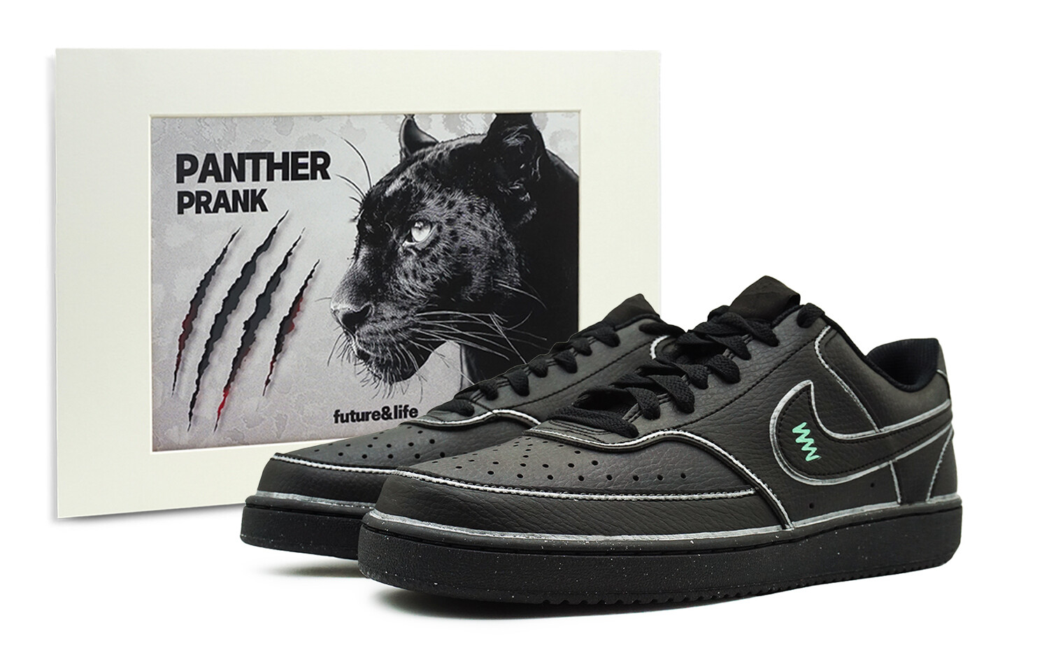 

Кроссовки для скейтбординга Court Vision Low Unisex Low-Top Black/White/Blue Nike