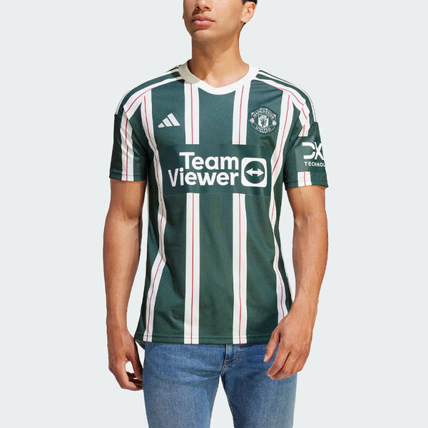 Футболка manchester united 23 24 выездная футболка Adidas, зеленый — фото 3