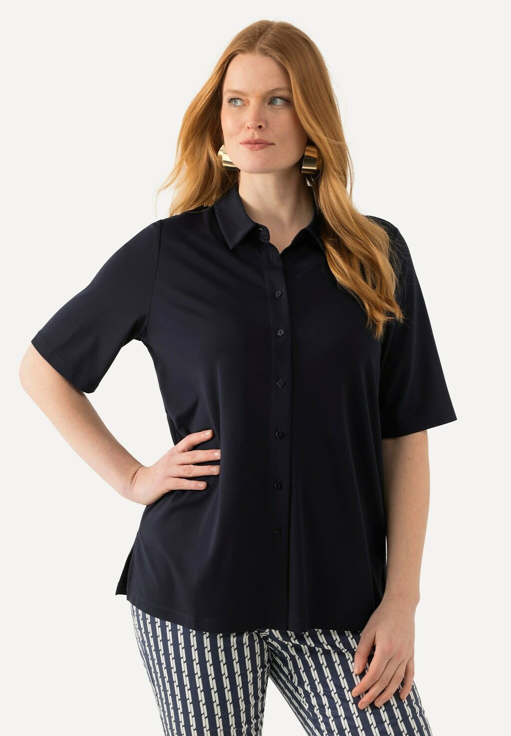 

Блузка на пуговицах Ulla Popken, темно-синий