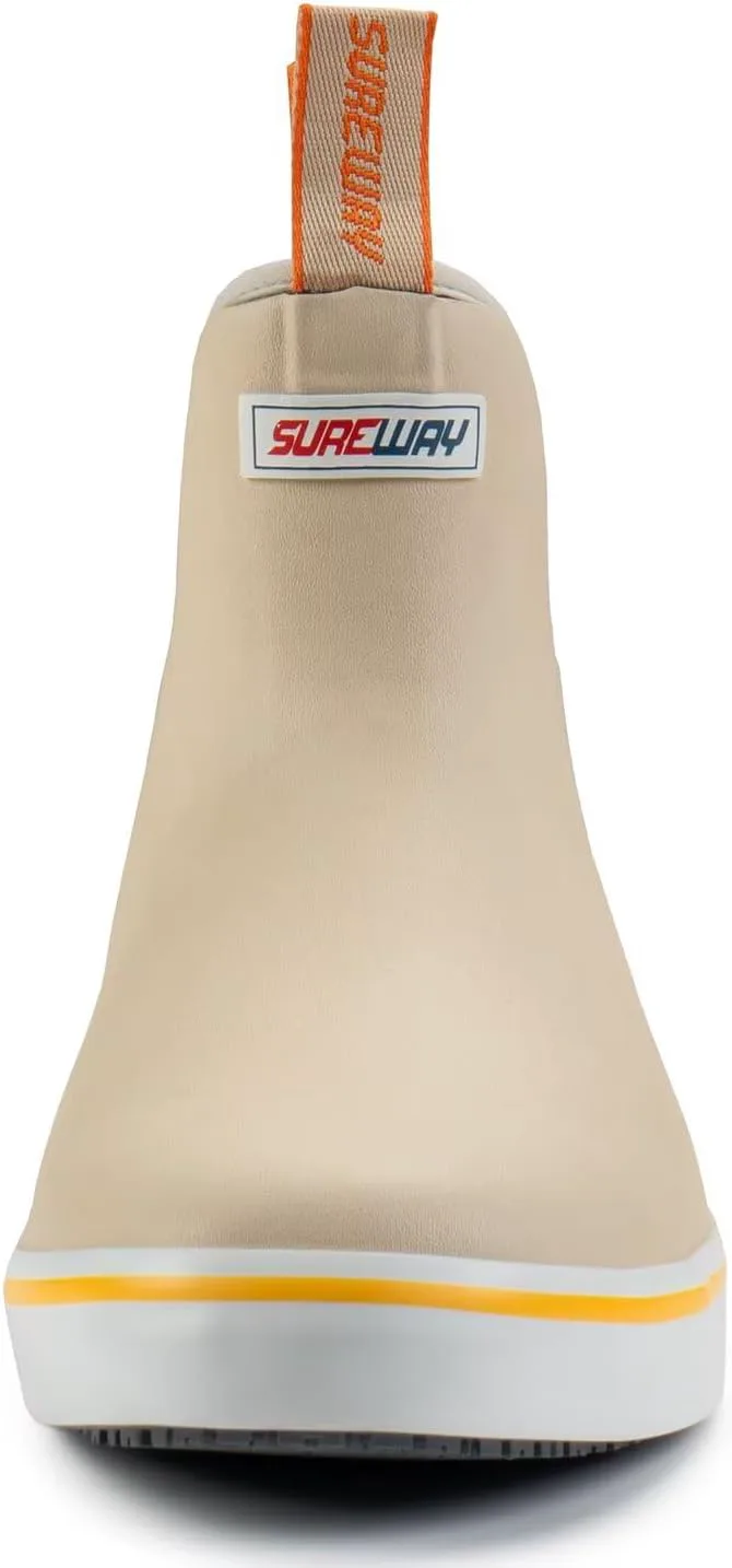 

Женские ботинки SUREWAY для палубы, профессиональные, противоскользящие, для рыбалки и щиколотки, водонепроницаемые, дождевые, бежевый
