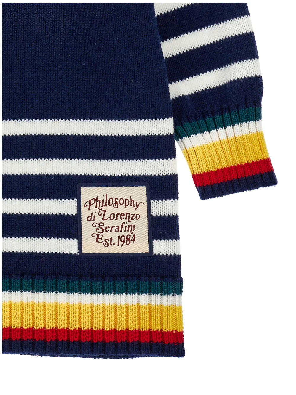 Полосатый вышитый кардиган Philosophy Di Lorenzo Serafini Kids, синий — фото 3