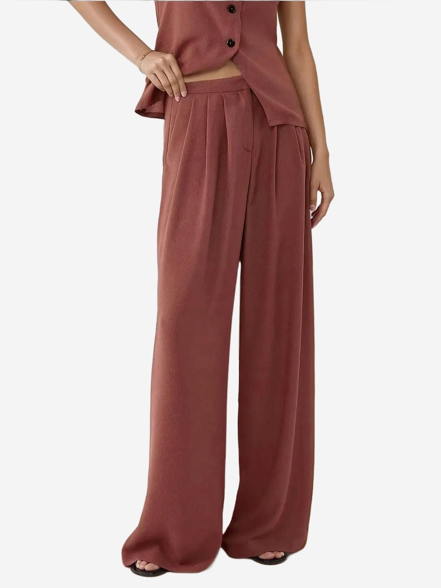 

Широкие брюки со складками спереди Hiccup, каштаново-коричневый