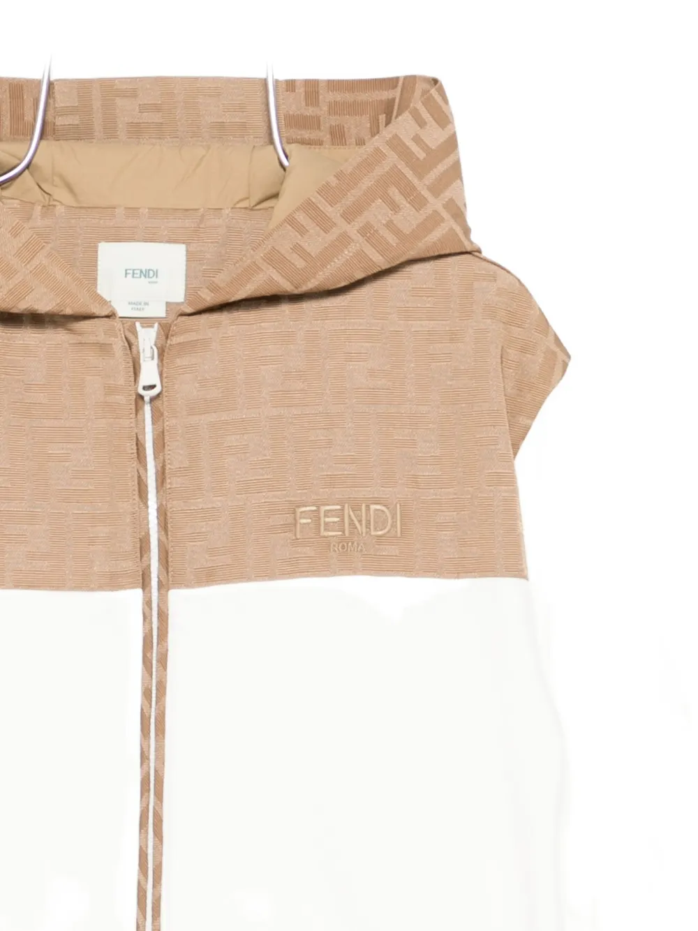 Худи с узором в виде логотипа FF FENDI KIDS, белый — фото 3