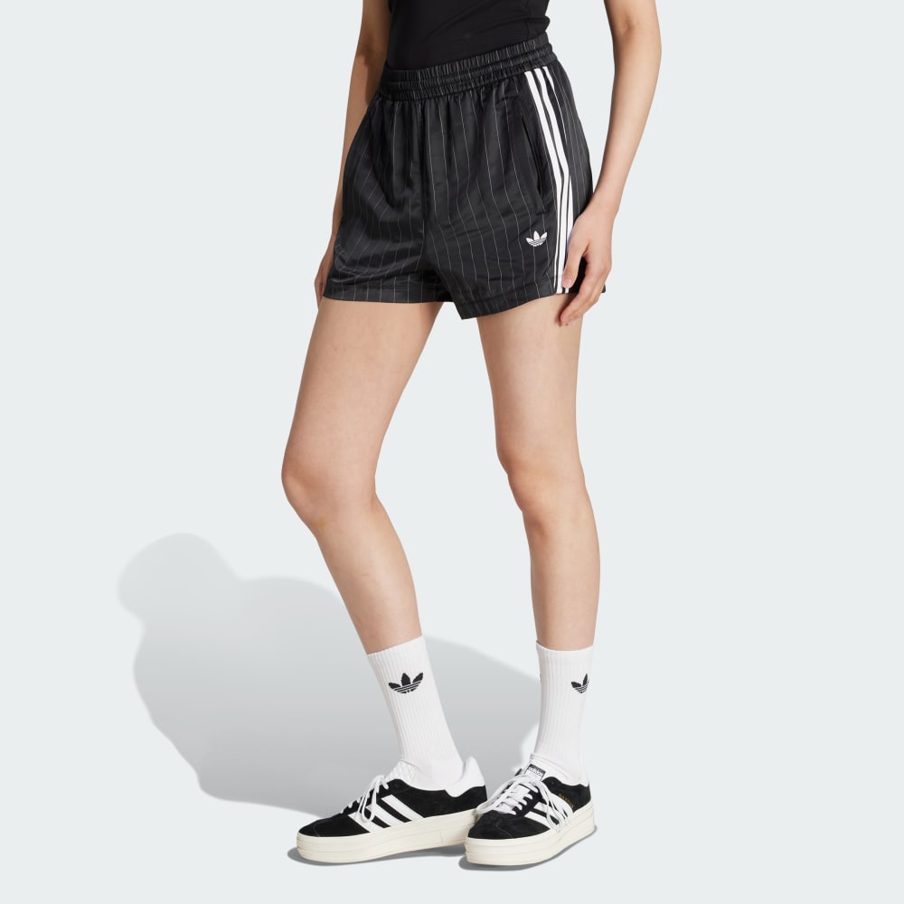 

Шорты Adidas Originals Pinstripe Satin Shorts, черный