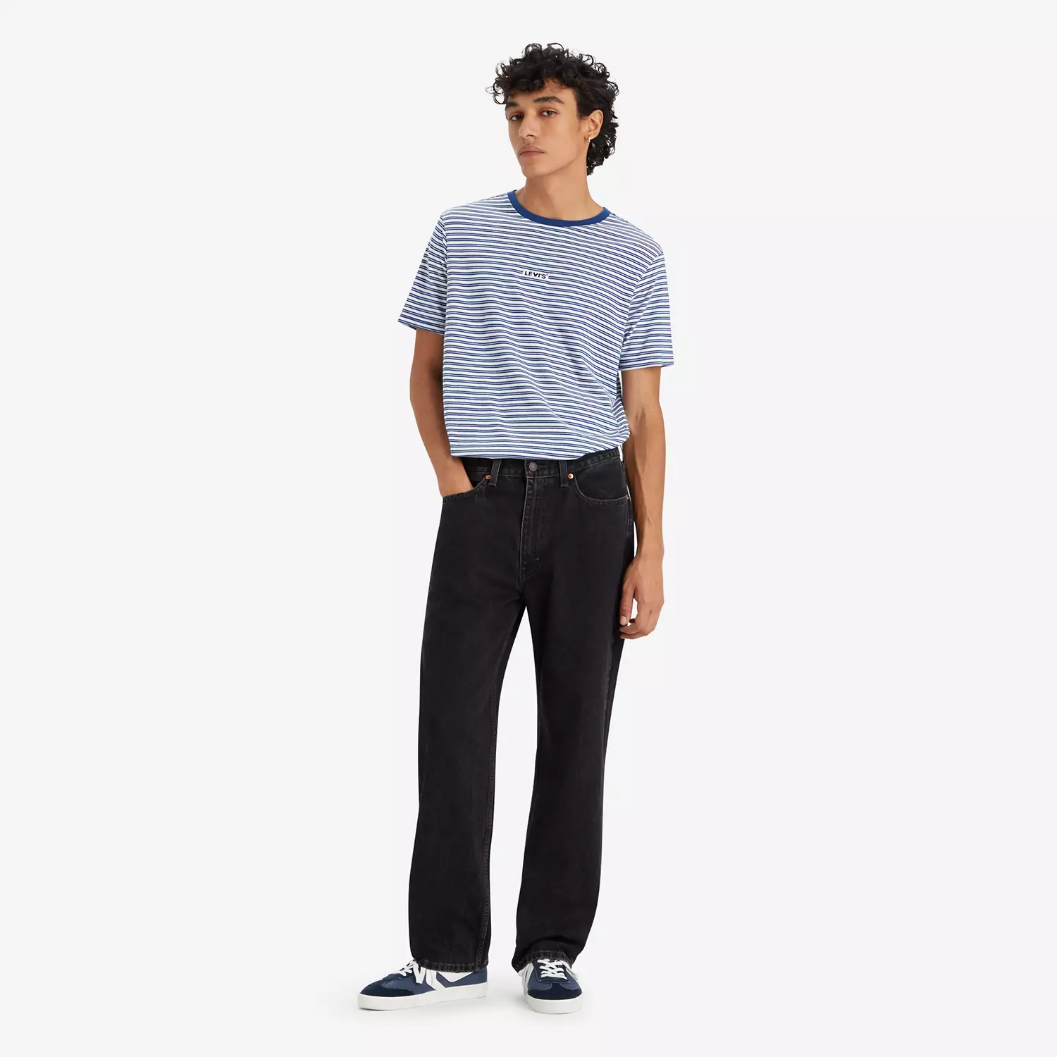 

565 Свободные прямые мужские джинсы Levi's, цвет Forget Me Nots - Black