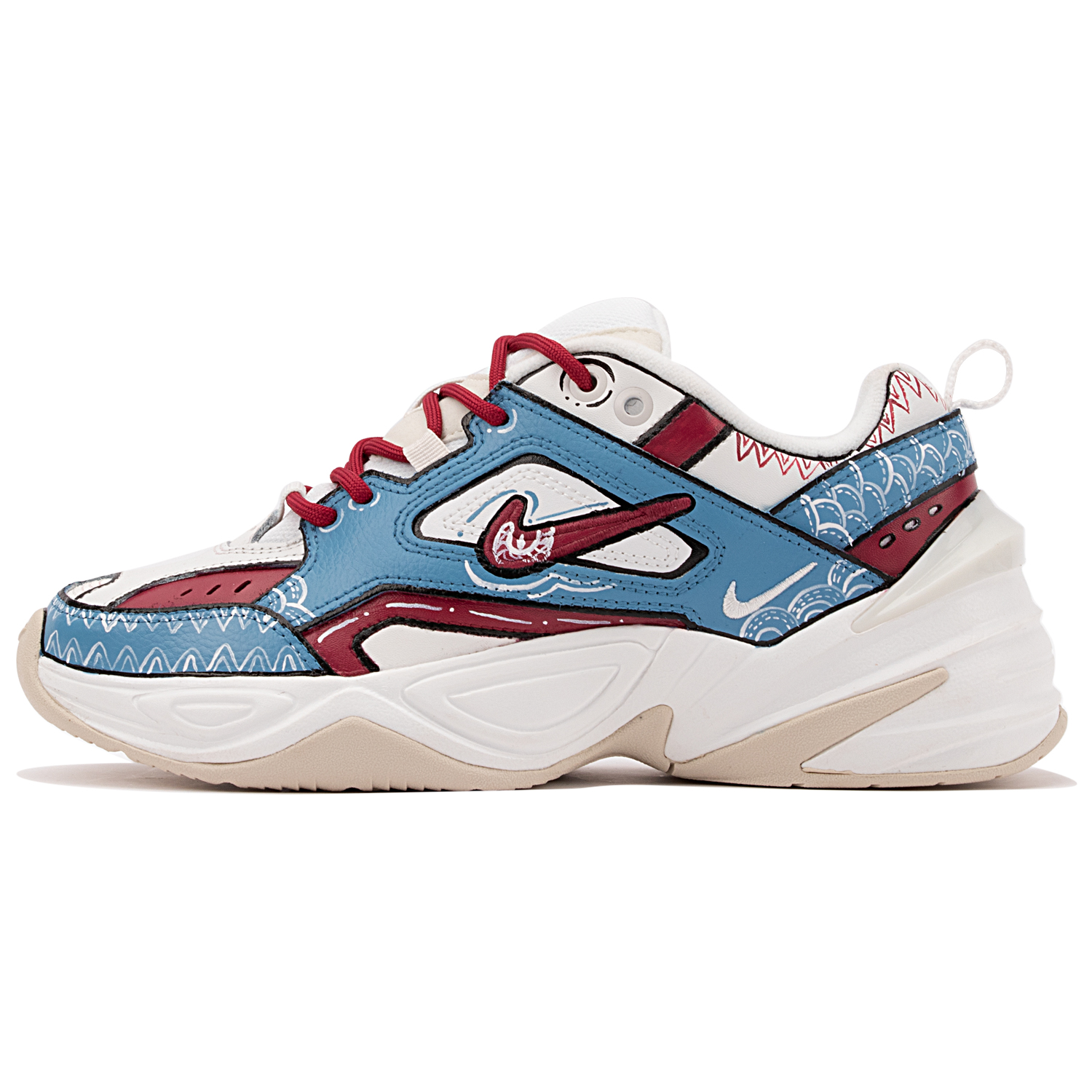 

Кроссовки Nike M2K Chunky Sneakers Women's Low-top Blue/white/red, синий/красный