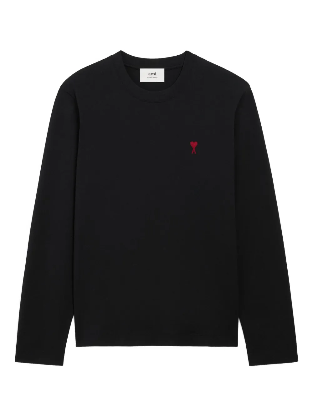 

Футболка с длинными рукавами и вышивкой Ami Paris, черный