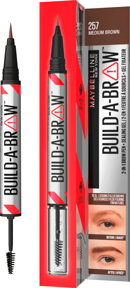 

Карандаш для бровей Build-A-Brow 257 Medium Brown 1 шт. Maybelline New York