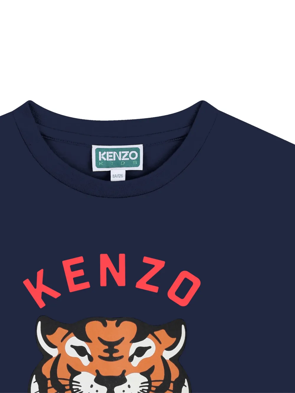 Футболка с тигриным принтом Kenzo Kids, синий — фото 3