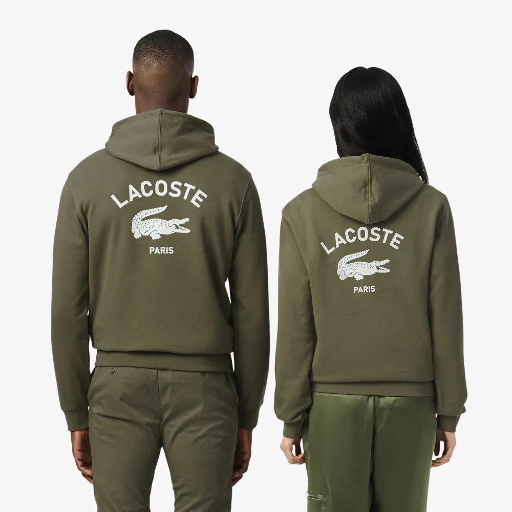 Мужское худи Soft Branding цвета хаки от Lacoste — фото 3