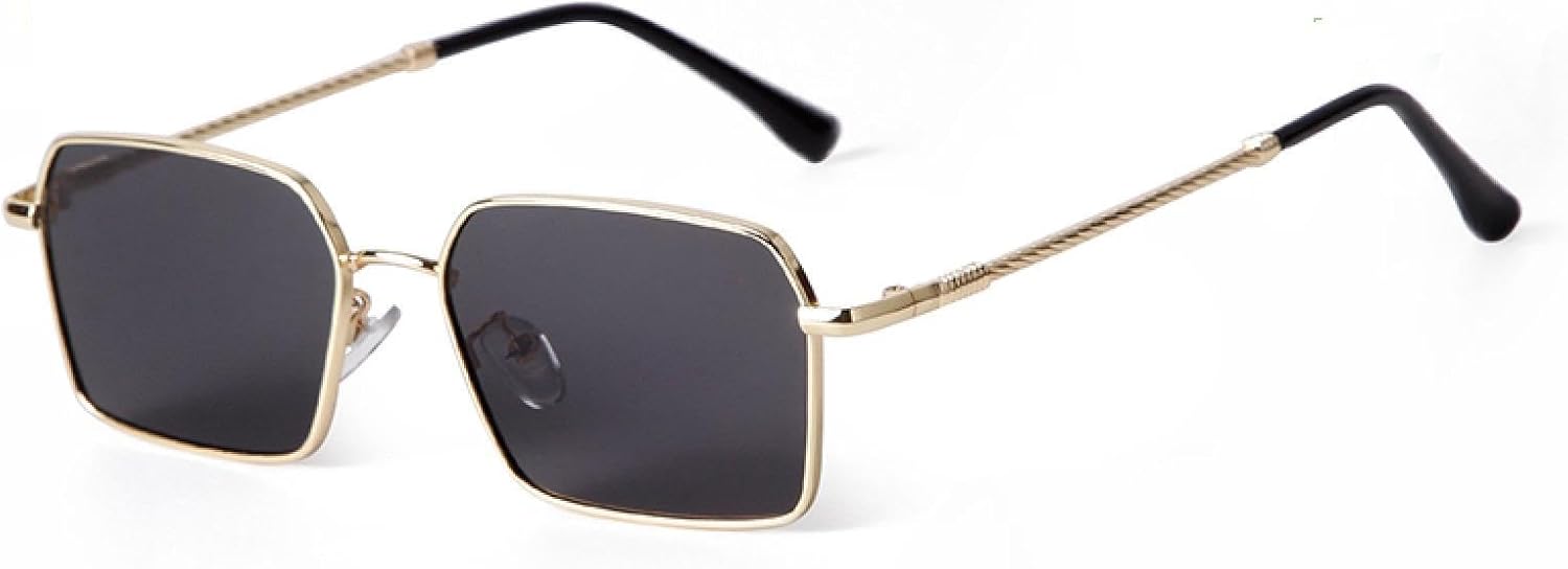 

Солнцезащитные очки с металлическими нитями, женские, квадратной формы, светло-голубые линзы, модные ретро-очки с защитой от УФ-излучения UV400, мужские солнцезащитные очки WNCKSQ, C1 Black