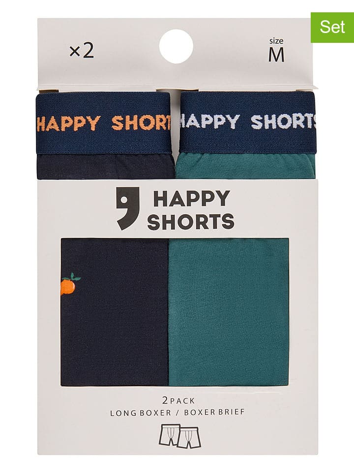 

Happy Shorts Комплект из 2 штук: боксерские шорты темно-синего/бирюзового цвета