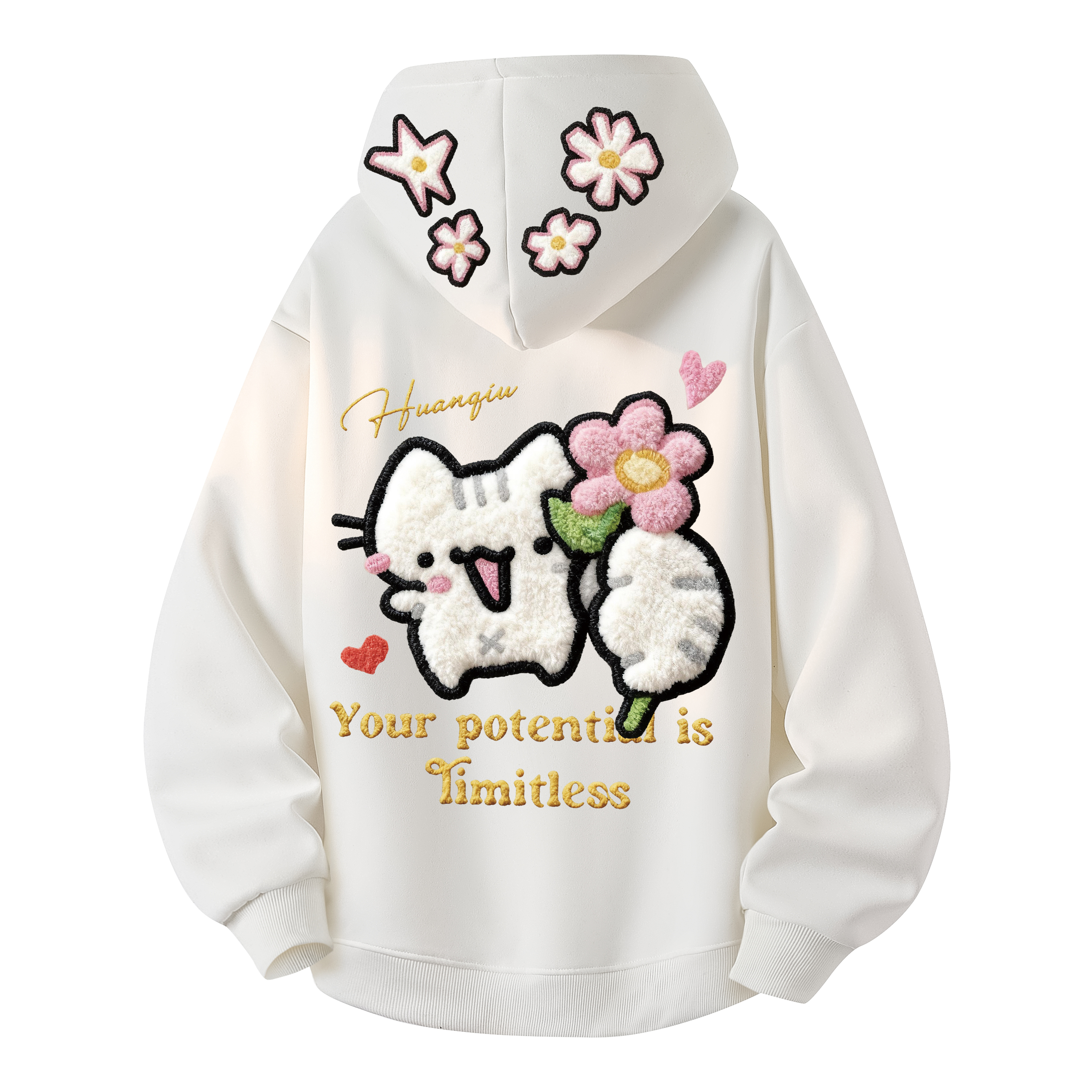 

Толстовка Unisex Hooded Moderate Regular HUANQIU, белый (heavyweight thickened and fleece-lined)