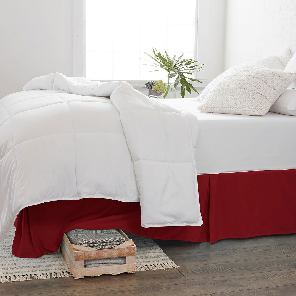

Urban Loft's CalKing Size Плиссированная юбка-коробка с пружинным чехлом Essential Home Bedding, цвет Burgundy