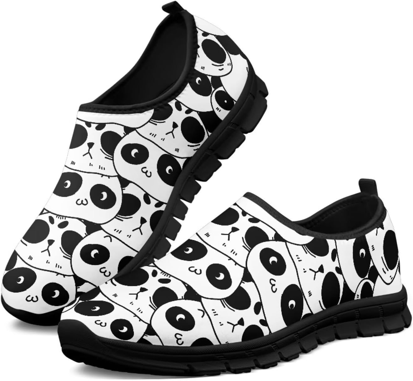 

Кроссовки для отдыха для мужчин, дышащие, легкие, с супинатором, против скольжения, лоферы для путешествий, кемпинга, спорта и бега, размеры США 5-14 Generic, Panda Cartoon