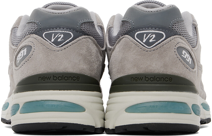 Серые кроссовки 991v2 «СДЕЛАНО в Великобритании» New Balance, Rock bridge/Alloy/Silver — фото 2