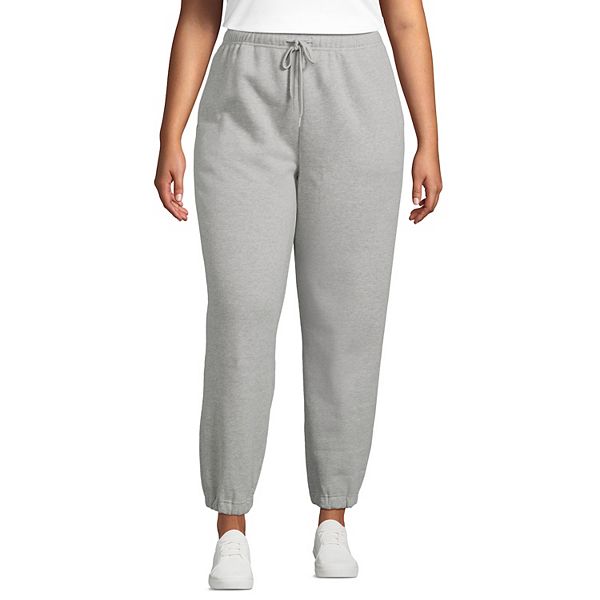 

Женские спортивные брюки-джоггеры с высокой посадкой в plus size & tall Lands' End, Gray Heather