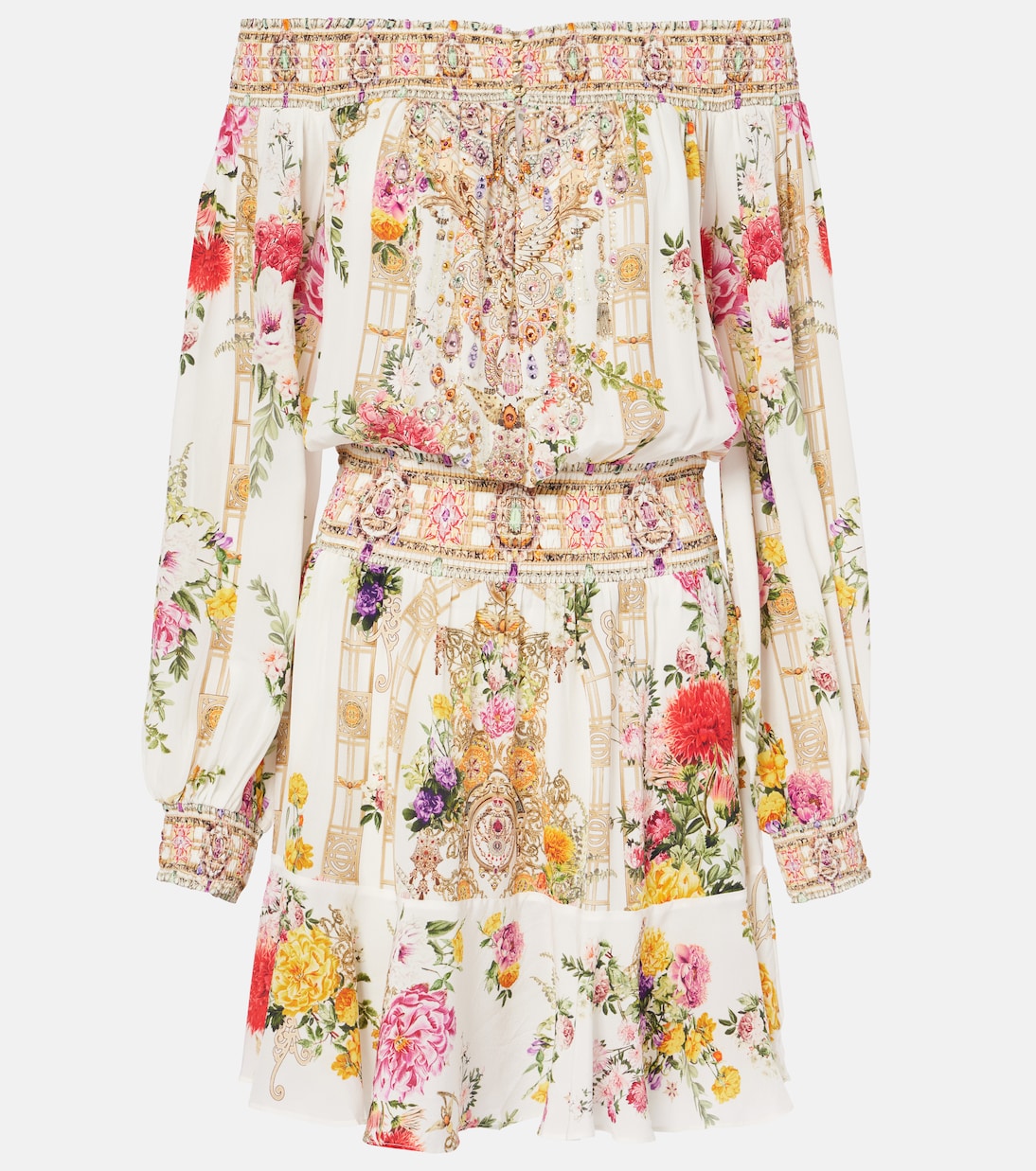 

Мини-платье из шелка с цветочным принтом Camilla, Egyptian Rose