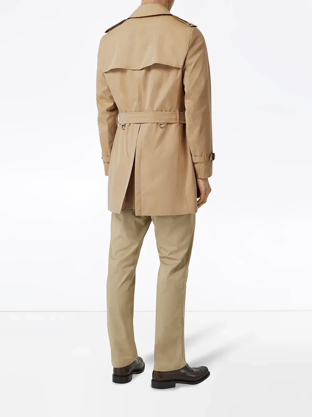 Тренч Burberry из габардина, классический крой, коричневый — фото 4