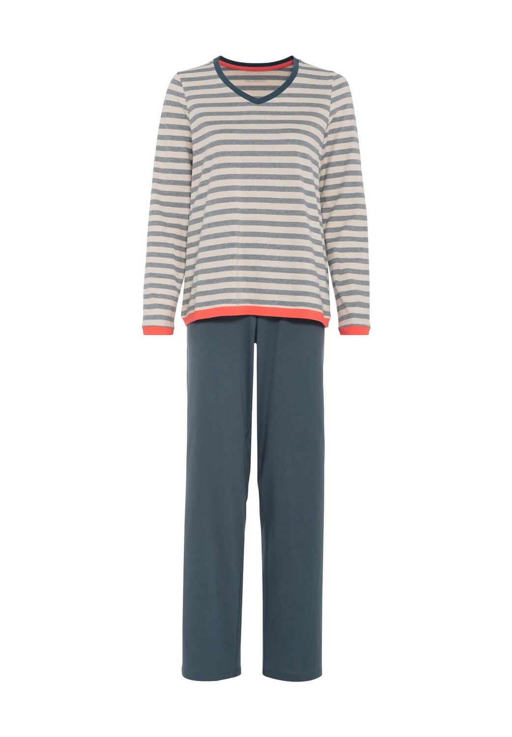 

Женская пижама с v-образным вырезом и эластичной резинкой на талии Casual Essentials SCHIESSER, цвет 816 Jeansblau