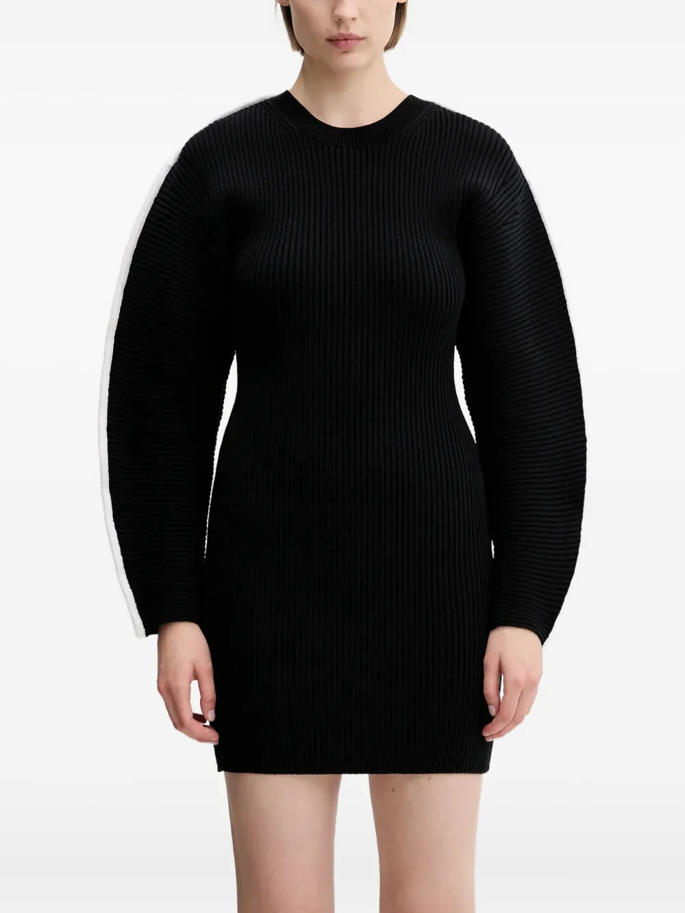 

Платье с ребристыми панелями SPORTMAX, черный
