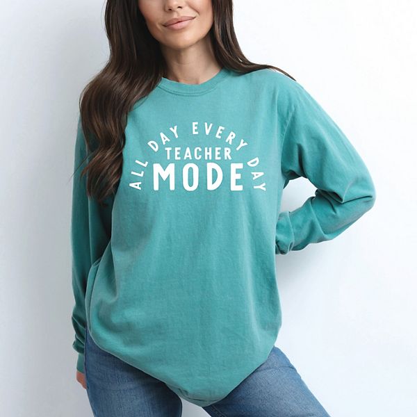 

Футболка Teacher mode all day garment dyed с длинным рукавом Simply Sage Market, Seafoam, Зеленый, Футболка Teacher mode all day garment dyed с длинным рукавом Simply Sage Market, Seafoam
