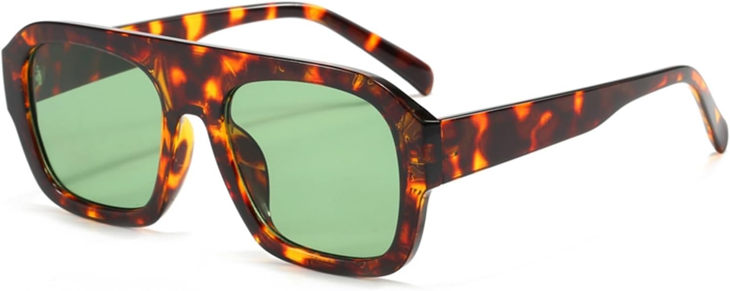 

Классические прямоугольные солнцезащитные очки в крупной оправе для женщин, модные солнцезащитные очки с леопардовым принтом, очки INS для мужчин и мужчин, унисекс, защита от ультрафиолета UV400 Generic, Leopard Green