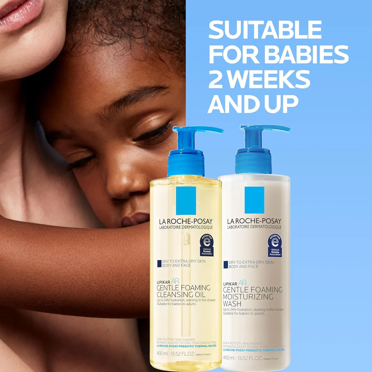 La Roche-Posay Lipikar AP+MAX увлажняющий крем для тела с тройным восстановлением, лосьон для лица и тела для сухой кожи с маслом ши и ниацинамидом, нежный увлажнитель для очень сухой, грубой и чувствительной кожи 400 мл (с очищающим маслом) — фото 3