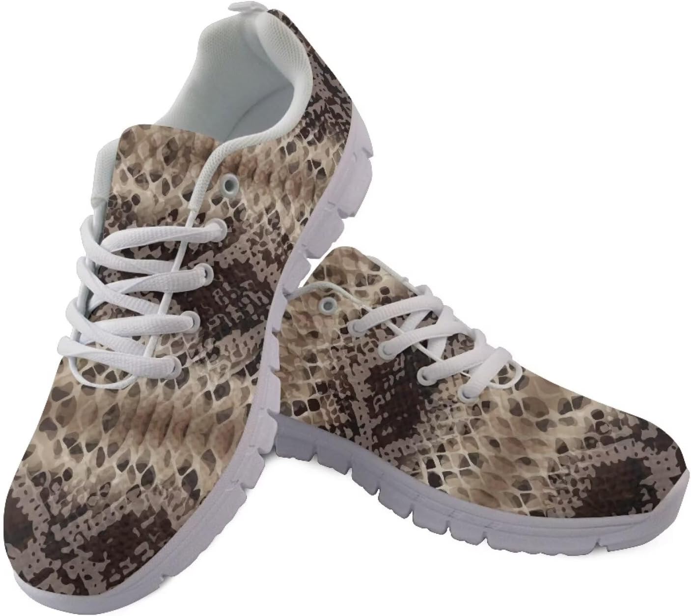 

Мужские легкие прогулочные кроссовки AmzPrint с белой подошвой и анималистическим принтом