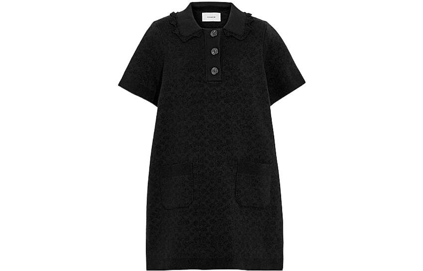 

COACH Женское платье с короткими рукавами, цвет Black