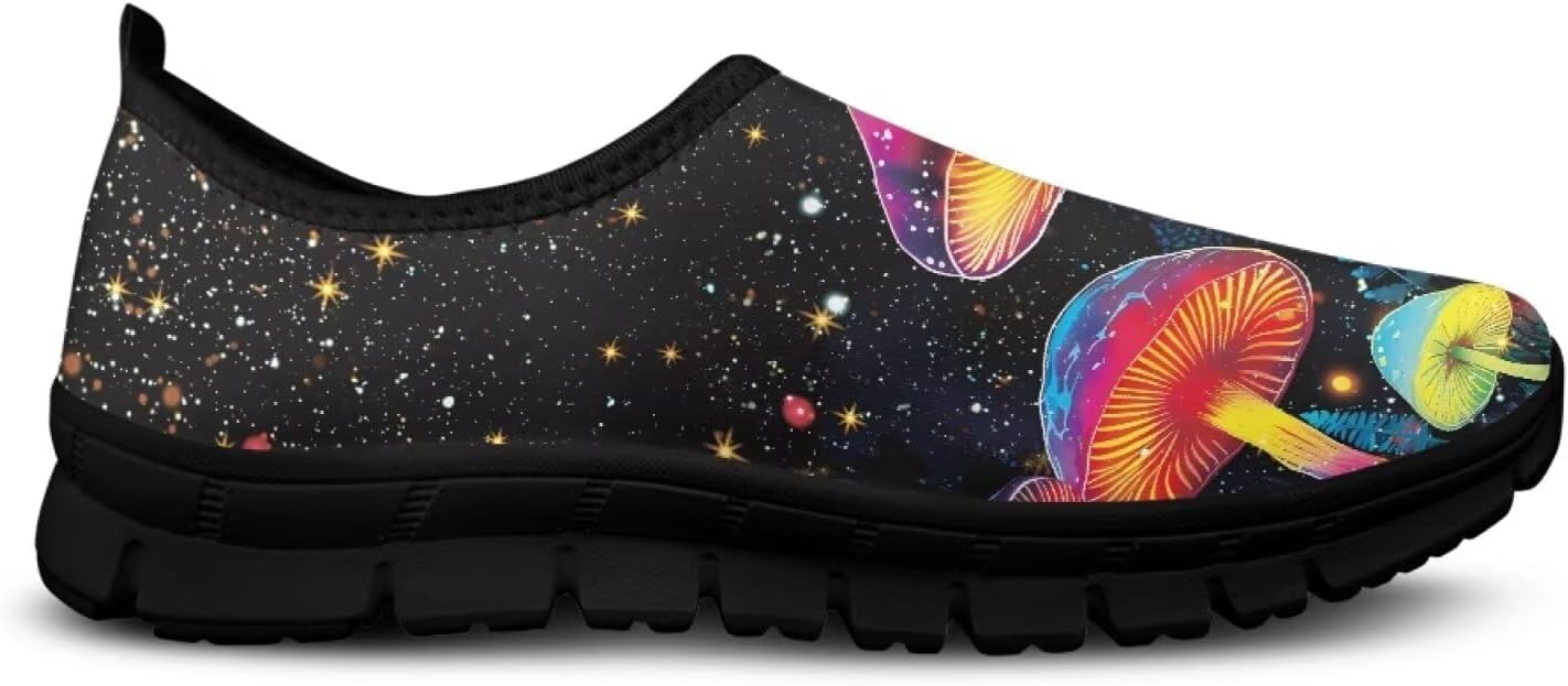 

Кеды-слипоны Binienty для женщин и мужчин с художественным принтом, удобные для путешествий, с круглым носком, плоской подошвой, обувь для медсестер, Gradient Mushroom