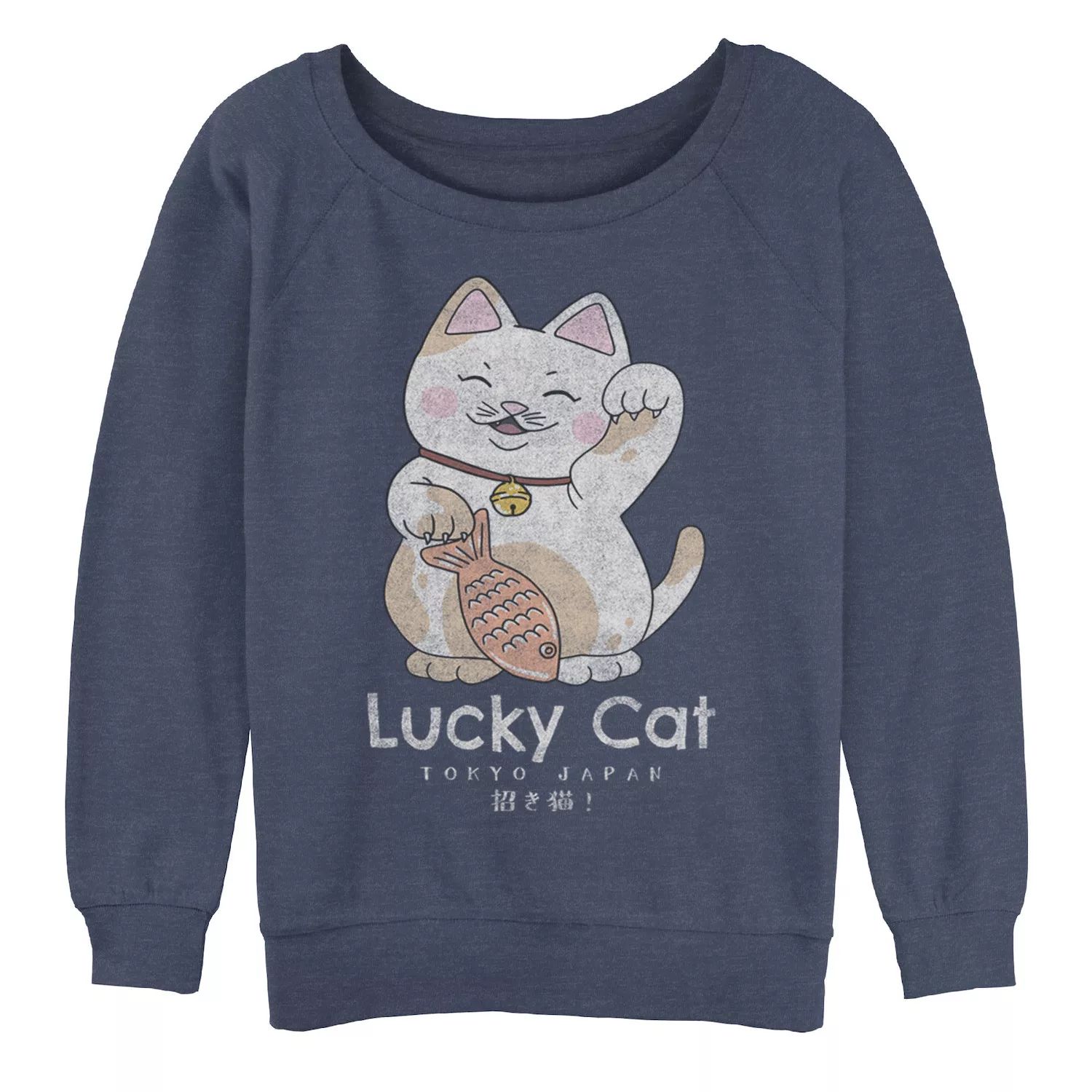 

Большой свитшот с рисунком Juniors' Travel Apparel Tokyo "Lucky Cat" Licensed Character, синий