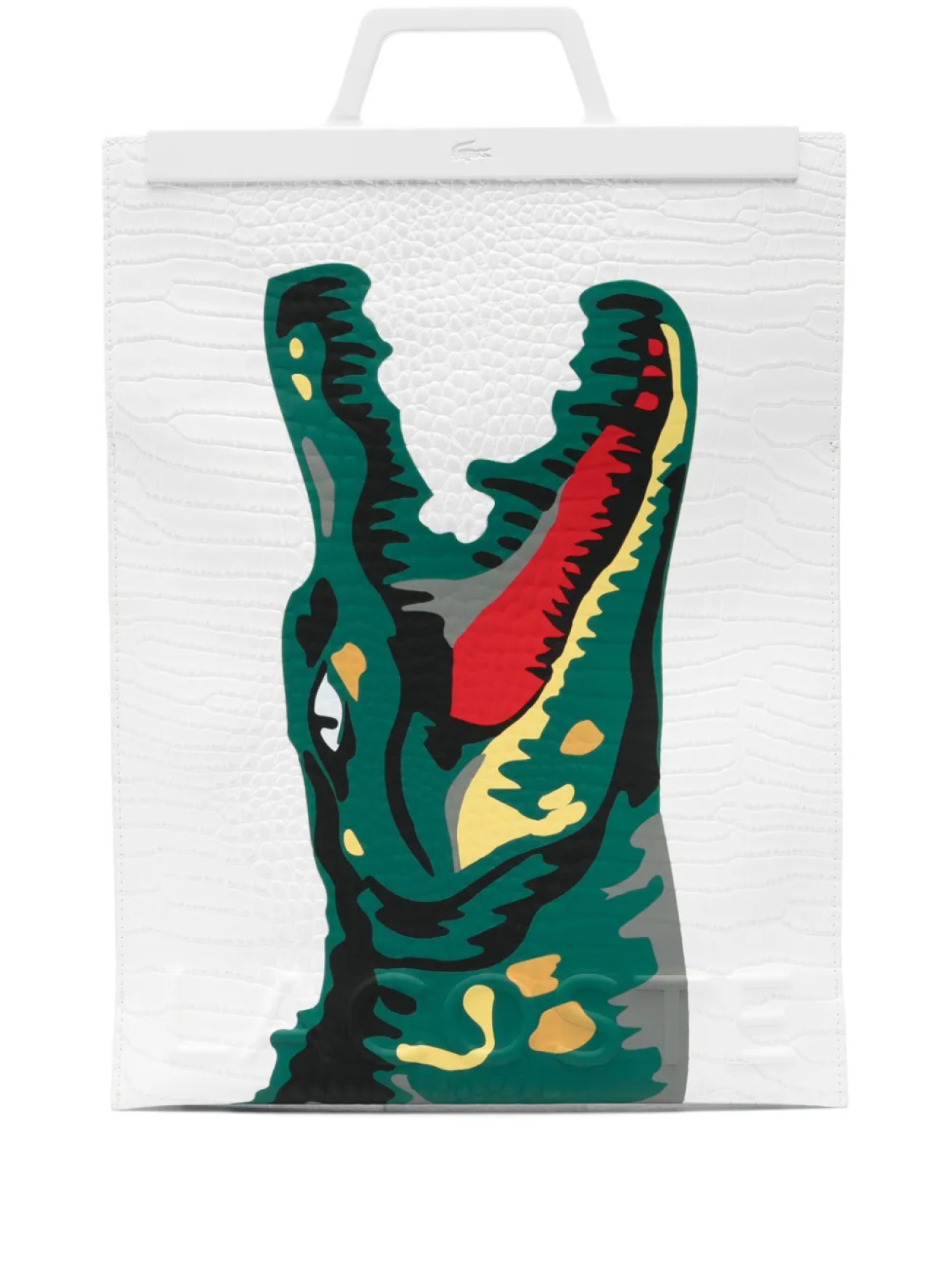 

Сумка-тоут с тиснением под крокодила Lacoste, белый