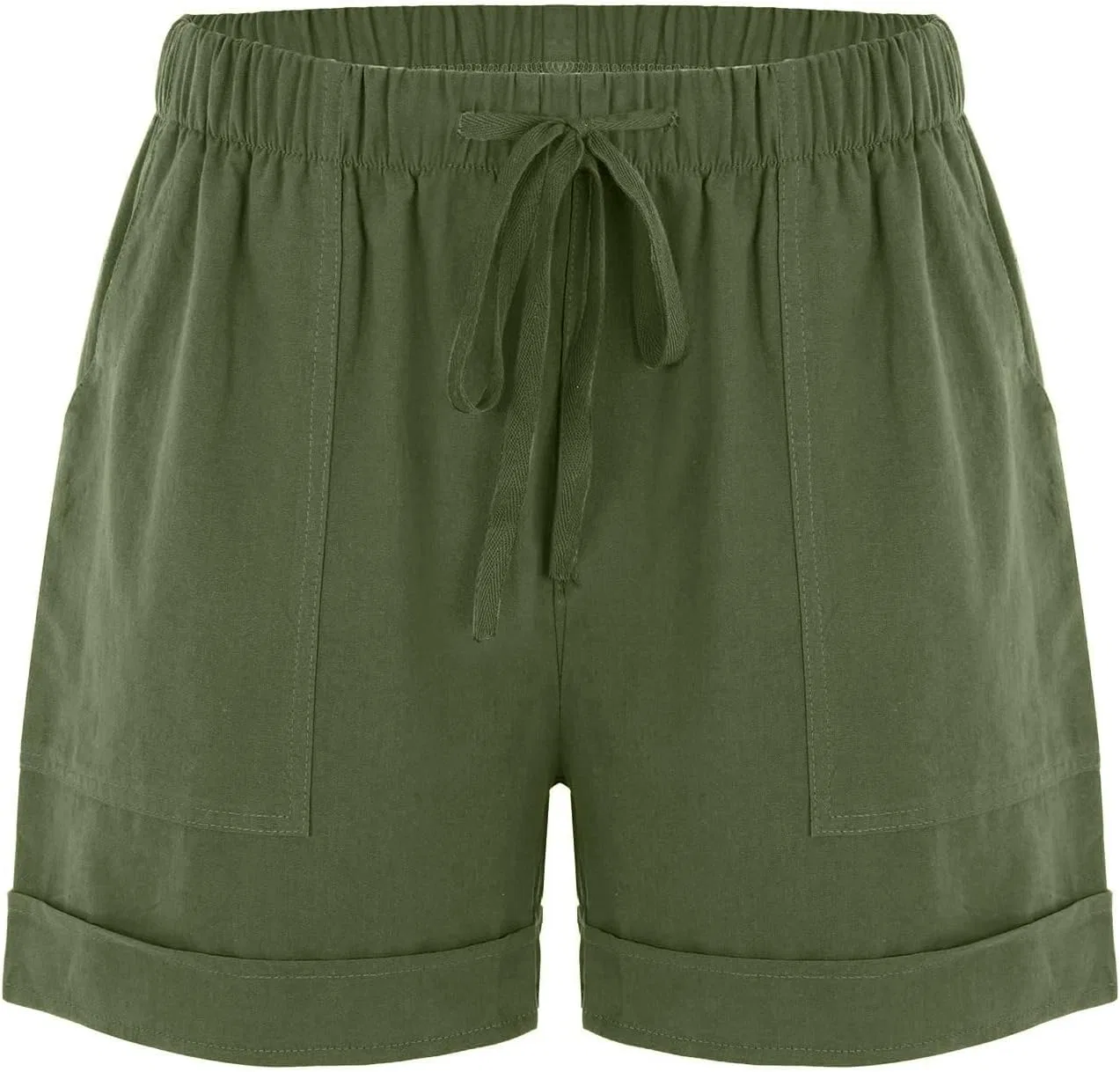 Шорты для активного отдыха женские, Linen, цвет Army Green#01 — фото 3
