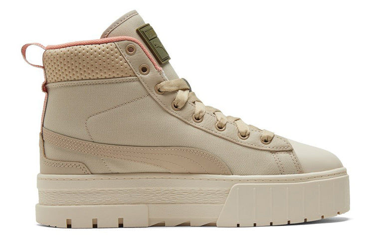 Кеды (WMNS) PUMA Mayze Mid Safari High-Top Sneakers Ivory, кремовый — фото 2
