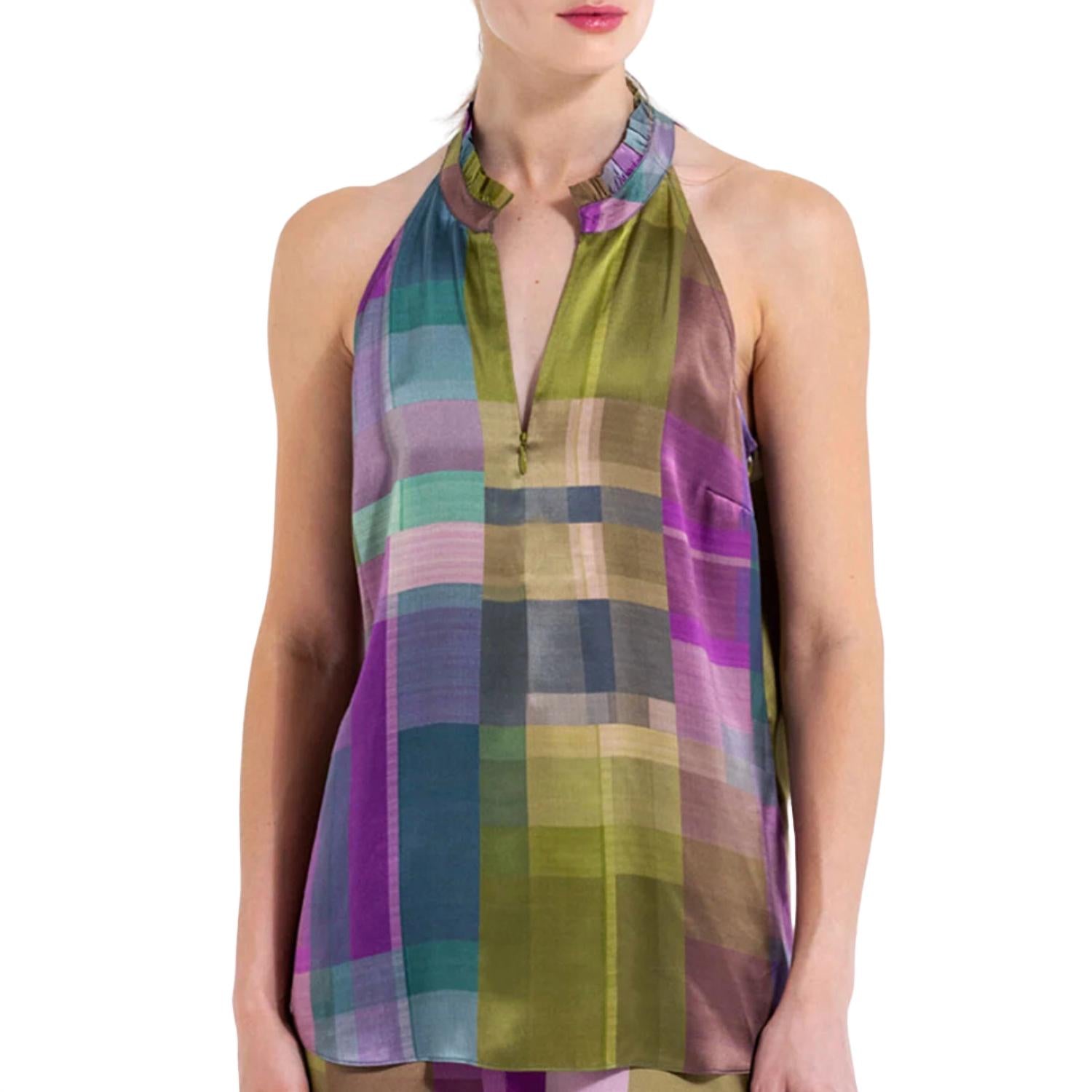 

Топ Go Scuba Cutaway в клетку Мадрас Go by Go Silk, цвет madras plaid