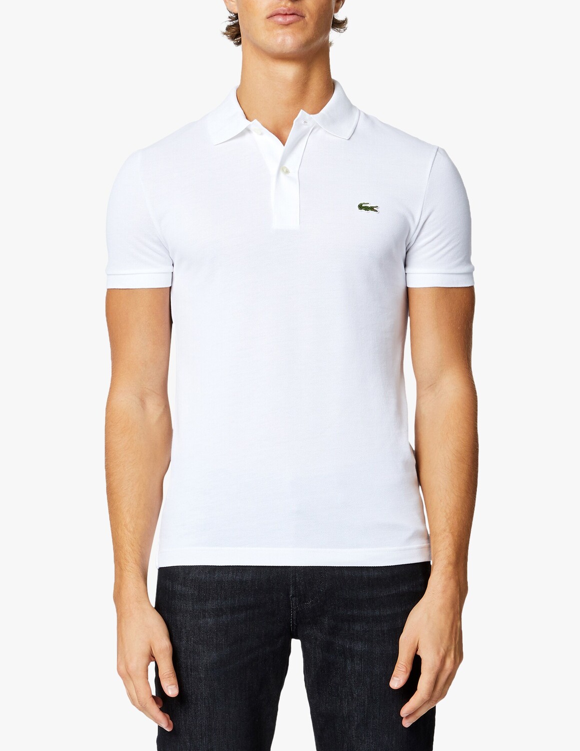 

Поло с короткими рукавами приталенного кроя Lacoste, цвет Bianco