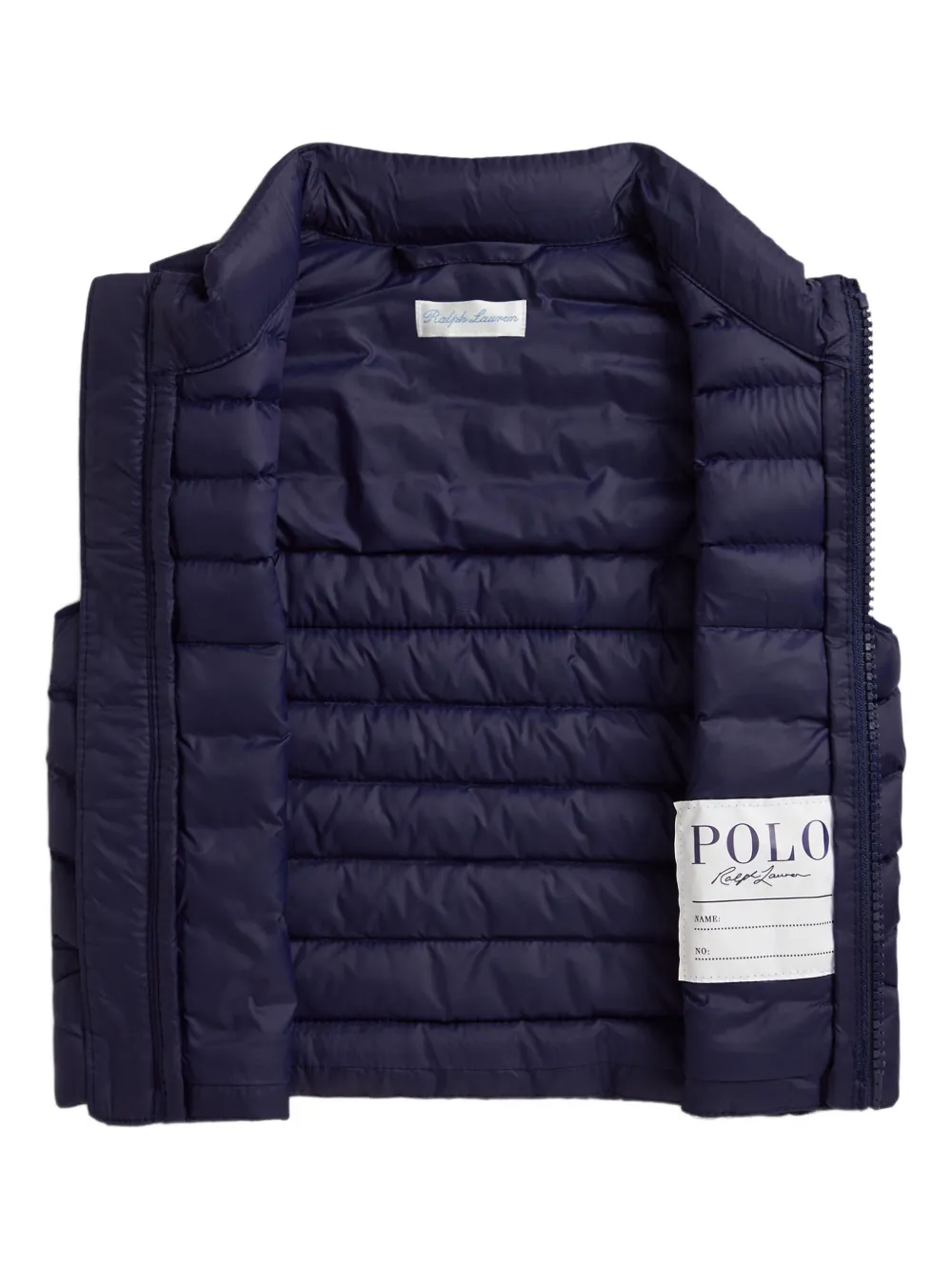 Стеганый жилет с вышитым логотипом Polo Ralph Lauren Kids, синий — фото 4