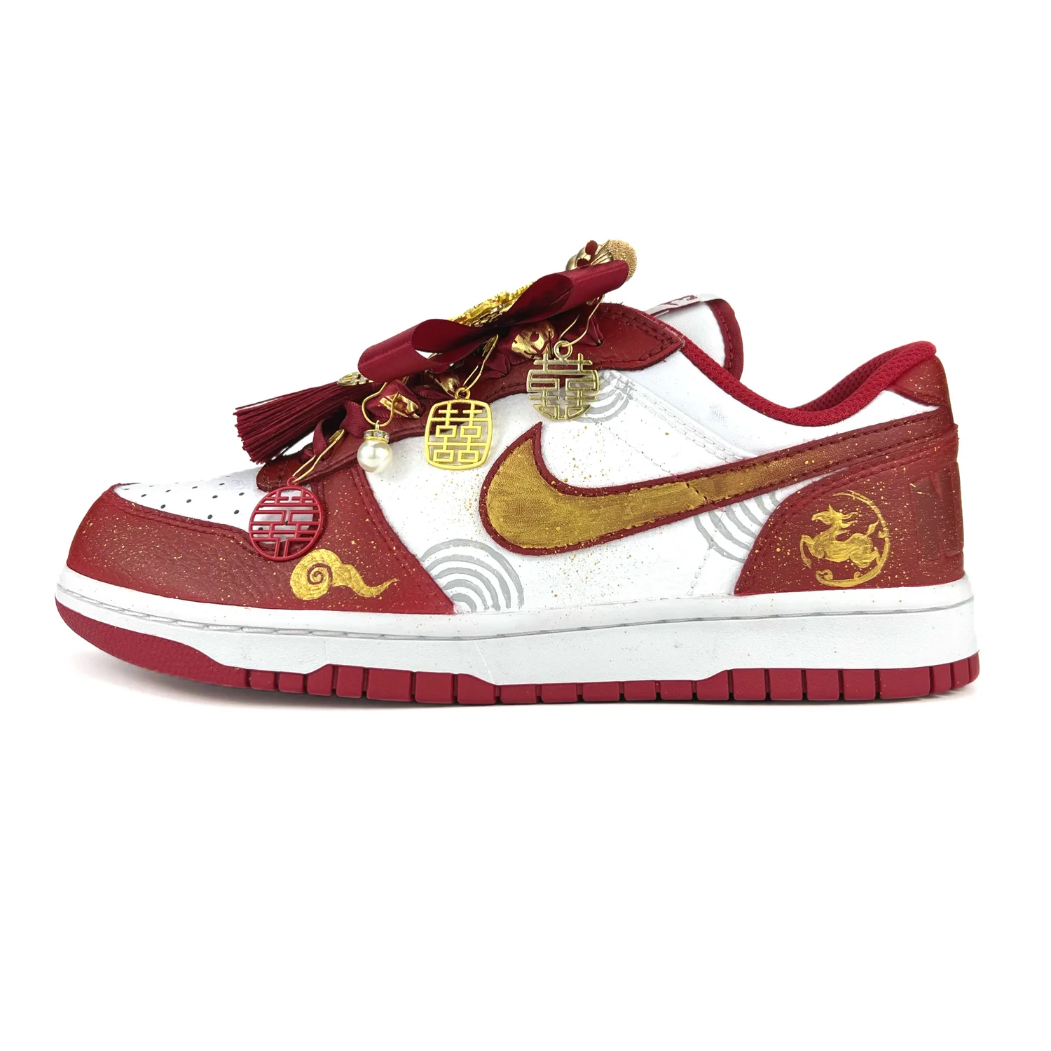 Nike Big Happiness Coverage Slip Resistant Cushioning Abrasion Resistant Low top Skateboard Shoes Unisex красные